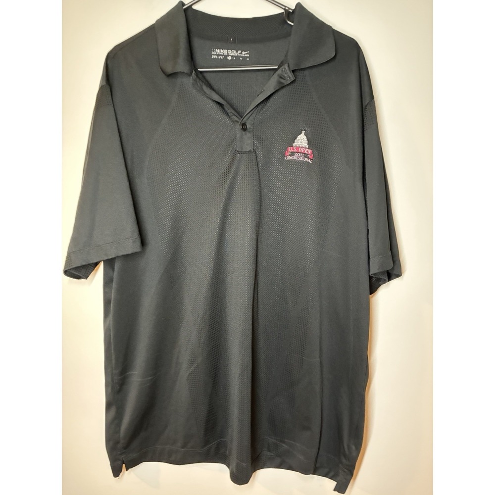 Nike Golf‎ Polo Shirt Mens XL Black US Open 2011 Congressional Dri-FIT